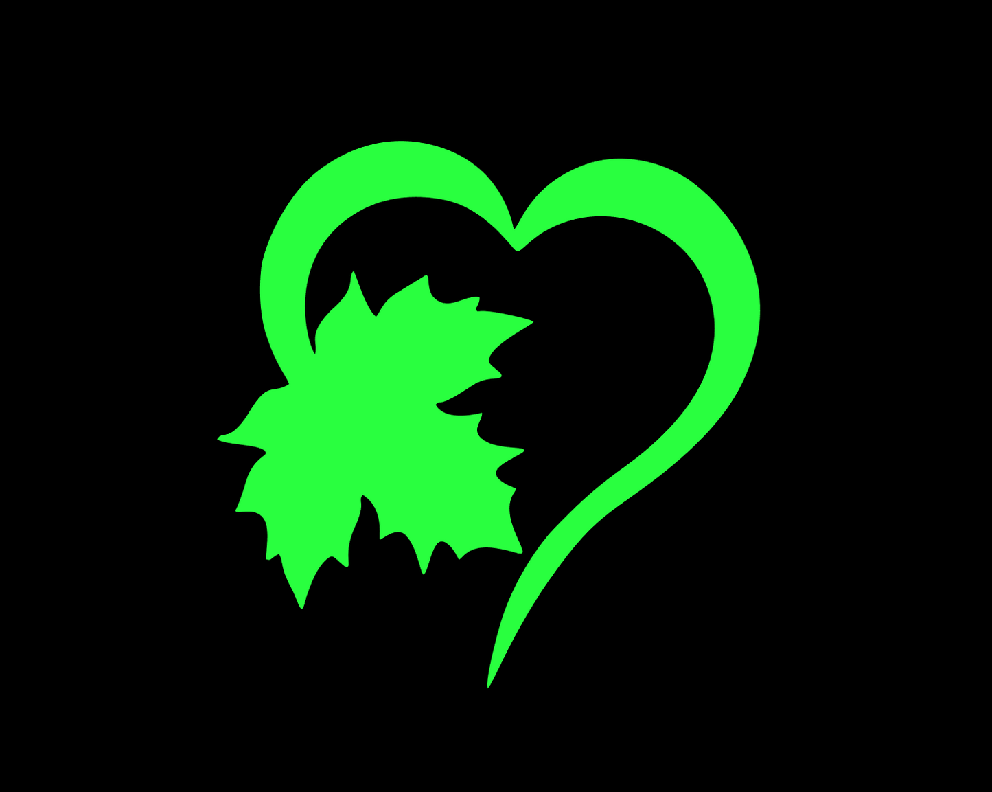 Canadian Maple Leaf Heart Vinyl Decal