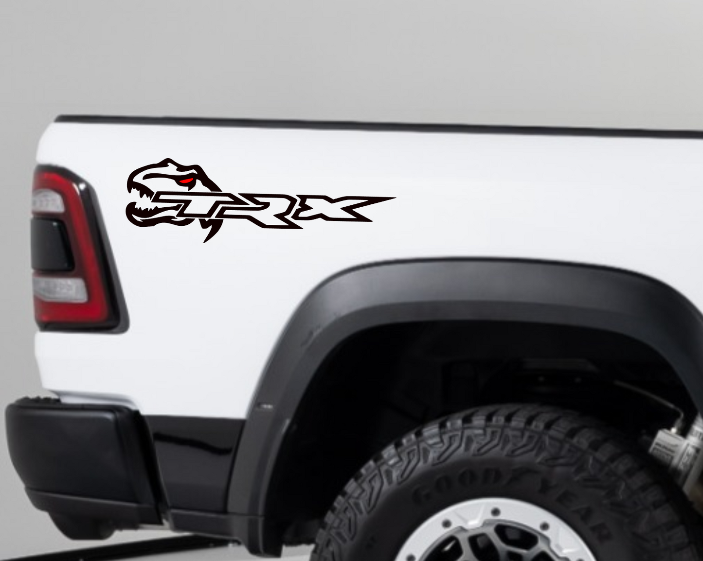 Dodge Ram TRX With Raptor Head Truck Bed Side Decal 2 pcs